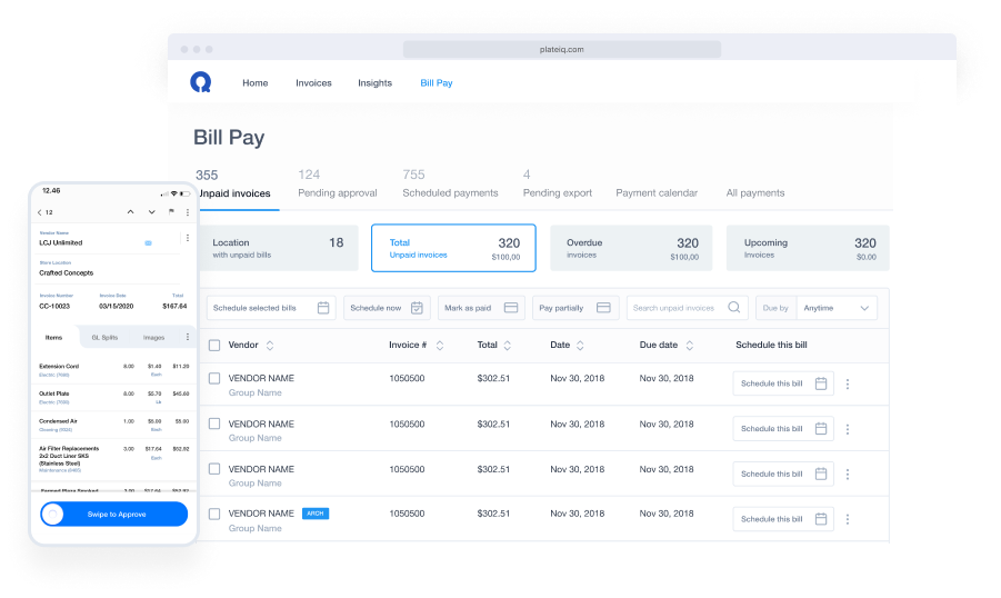 Screenshot of Ottimate's bill pay feature which is best for any vendor negotiation strategy. 
