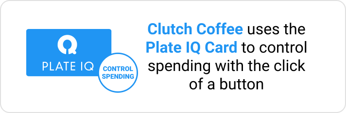 Image emphasizing Clutch Coffee's use of Ottimate's corporate debit card. 