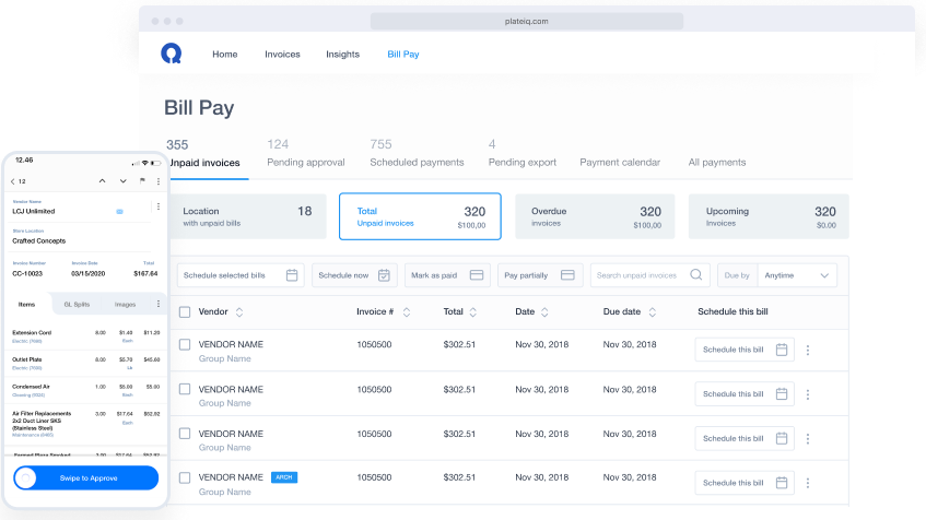 Ottimate bill pay software desktop and mobile app