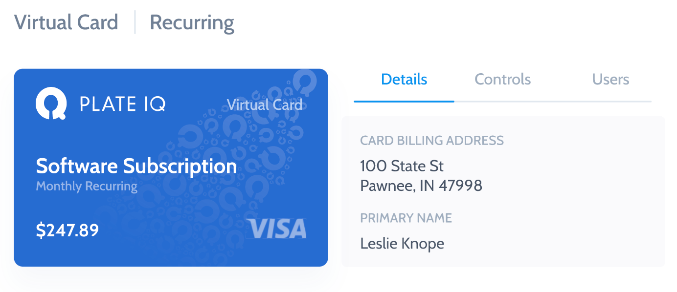 Ottimate’s virtual recurring card for B2B payment automation.