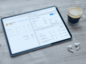 plate iq invoice automation approval process on a tablet screen