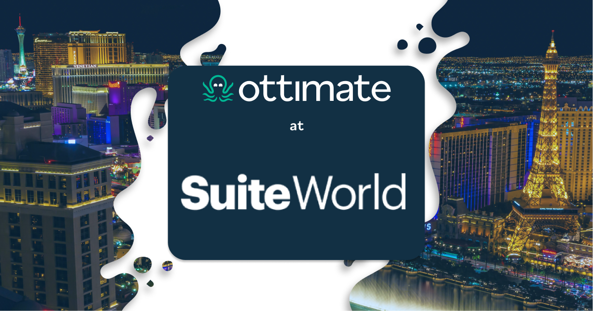 Ottimate at Suiteworld 2024 graphic with las vegas backdrop