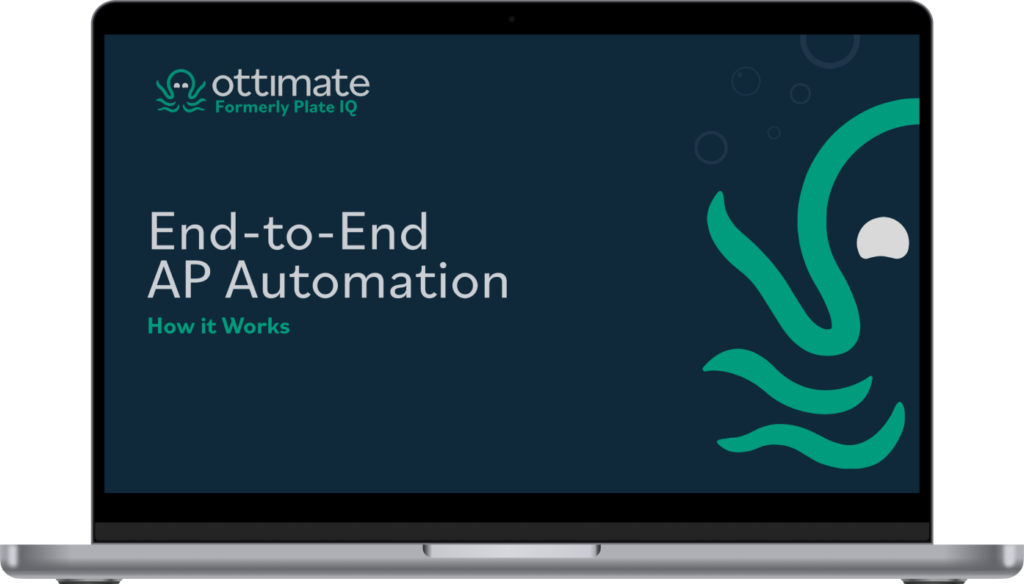 Ottimate's end-to-end ap automation how it works guide on a laptop