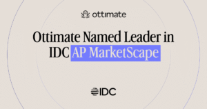 Ottimate named a Leader in the IDC MarketScape for AP automation, with the Ottimate and IDC logos