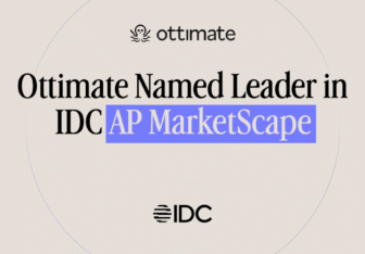 Ottimate named a Leader in the IDC MarketScape for AP automation, with the Ottimate and IDC logos